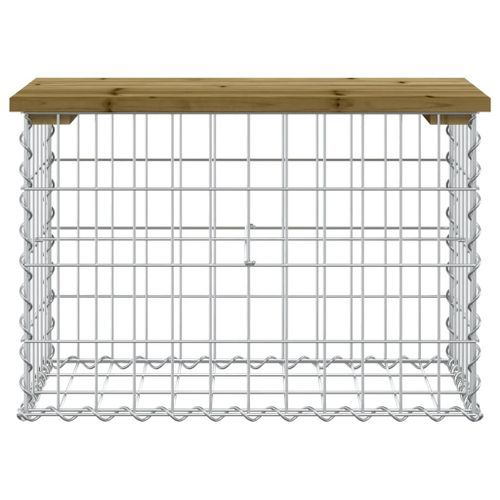 Banc de jardin design gabion 63x31,5x42 cm bois de pin imprégné - Photo n°3; ?>