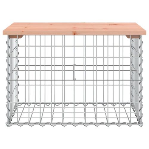 Banc de jardin design gabion 63x44x42 cm bois massif de douglas - Photo n°3; ?>