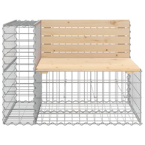 Banc de jardin design gabion 92x71x65,5 cm bois massif de pin - Photo n°3; ?>