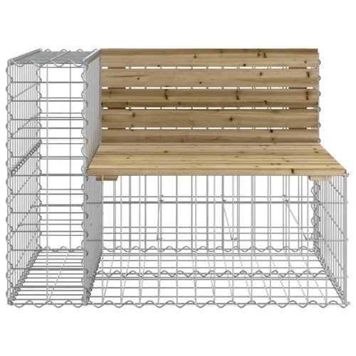 Banc de jardin design gabion 92x71x65,5cm bois de pin imprégné - Photo n°3; ?>