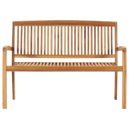 Banc De Jardin Empilable Et Coussin 128,5cm Bois De Teck Massif 22 27 Banc de jardin empilable et coussin 128,5cm Bois de teck massif 22 - Photo n°3; ?>