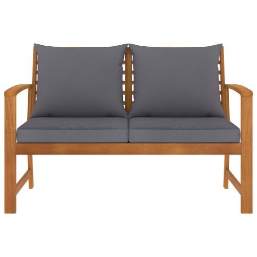Banc de jardin et coussin gris foncé 120cm Bois solide d'acacia - Photo n°2; ?>