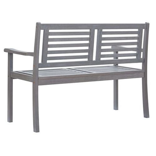 Banc de jardin eucalyptus massif gris Thebi 120 cm - Photo n°2; ?>