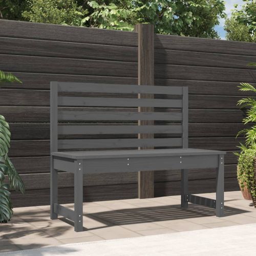 Banc de jardin gris 109 cm bois massif de pin - Photo n°2; ?>