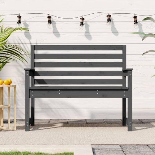 Banc de jardin gris 109x48x91,5 cm bois massif de pin - Photo n°2; ?>