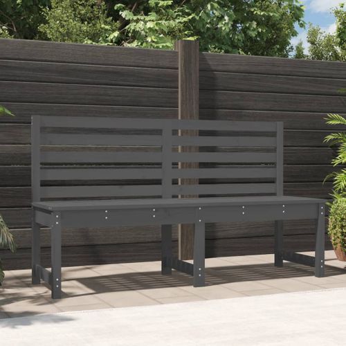 Banc de jardin gris 157,5 cm bois massif de pin - Photo n°2; ?>