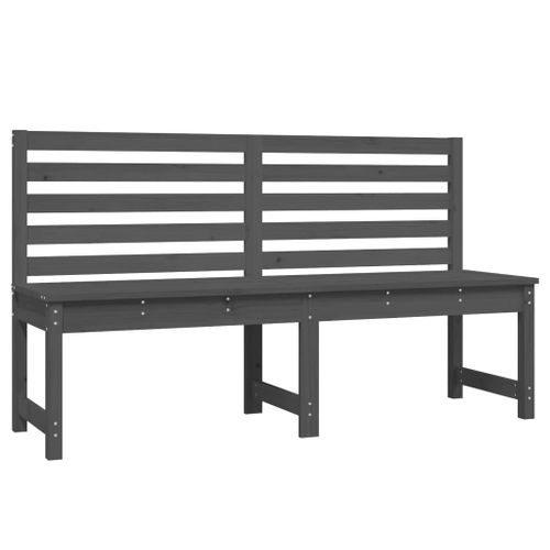 Banc de jardin gris 157,5 cm bois massif de pin - Photo n°2; ?>