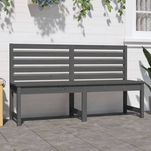 Banc de jardin gris 157,5 cm bois massif de pin - Photo n°3; ?>