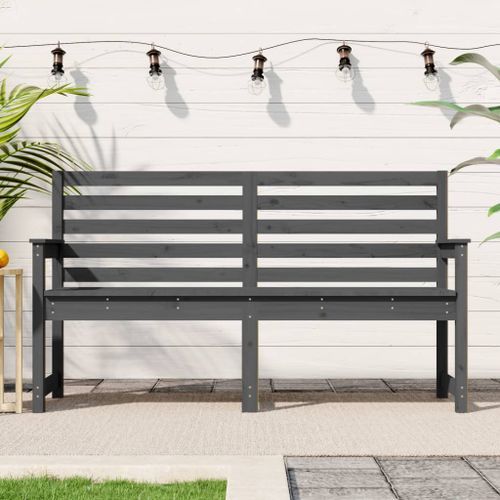 Banc de jardin gris 159,5x48x91,5 cm bois massif de pin - Photo n°2; ?>