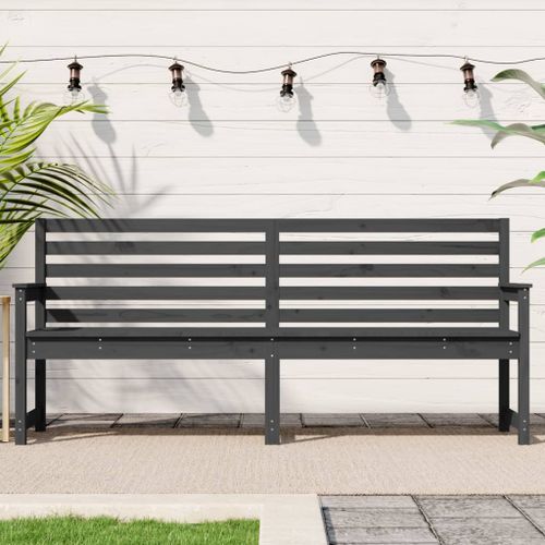 Banc de jardin gris 203,5x48x91,5 cm bois massif de pin - Photo n°2; ?>