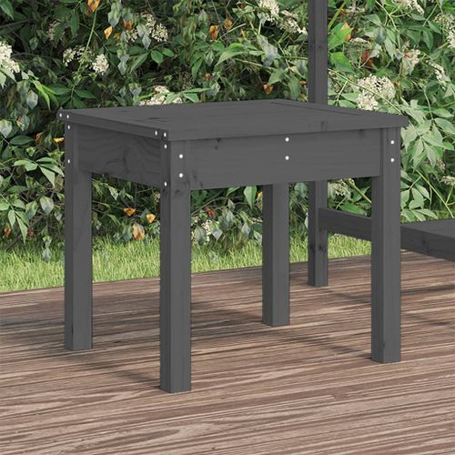 Banc de jardin gris 50x44x45 cm bois massif de pin - Photo n°2; ?>