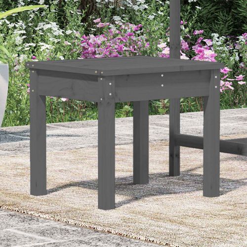 Banc de jardin gris 50x44x45 cm bois massif de pin - Photo n°3; ?>