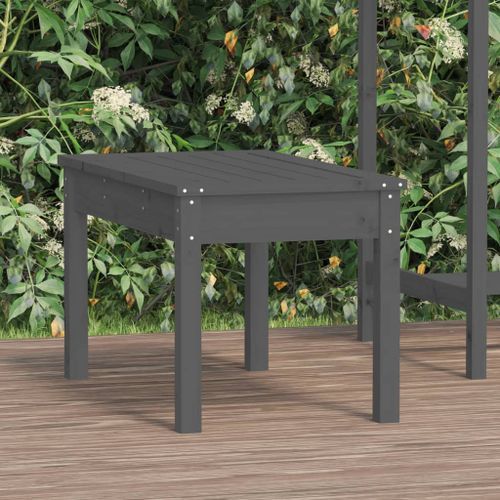 Banc de jardin gris 80x44x45 cm bois massif de pin - Photo n°2; ?>