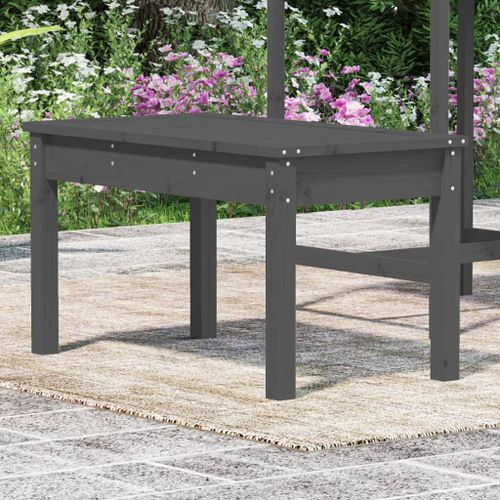 Banc de jardin gris 80x44x45 cm bois massif de pin - Photo n°3; ?>