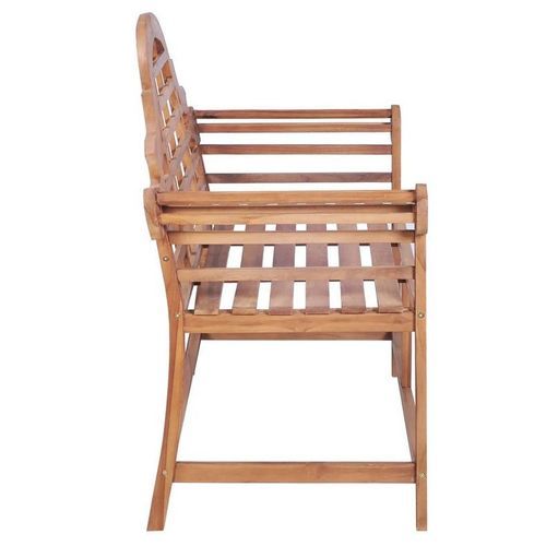 Banc De Jardin Incurvé Teck Massif Clair Ketia 136 Cm 9 Banc de jardin incurvé teck massif clair Ketia 136 cm - Photo n°3; ?>