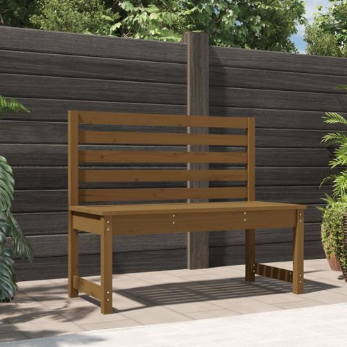 Banc de jardin marron miel 109 cm bois de pin massif - Photo n°2; ?>