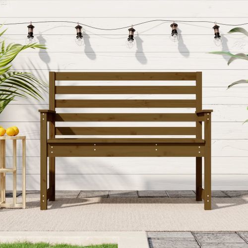 Banc de jardin marron miel 109x48x91,5 cm bois de pin massif - Photo n°2; ?>