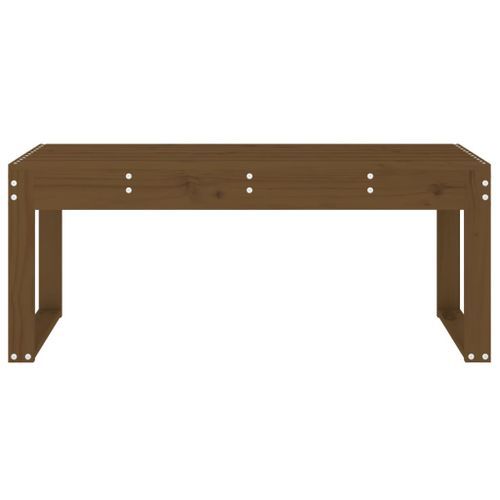 Banc de jardin marron miel 110x38x45 cm bois de pin massif - Photo n°3; ?>