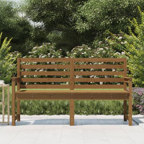 Banc de jardin marron miel 159,5x48x91,5 cm bois de pin massif - Photo n°3; ?>