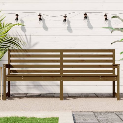 Banc de jardin marron miel 203,5x48x91,5 cm bois de pin massif - Photo n°2; ?>