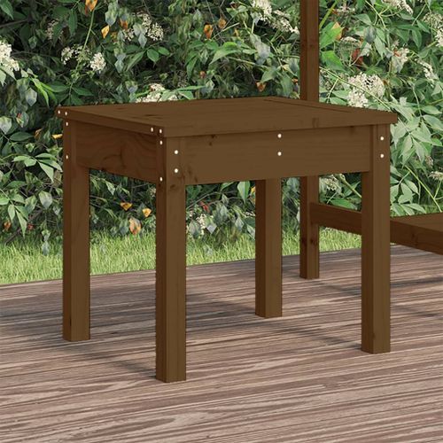 Banc de jardin marron miel 50x44x45 cm bois de pin massif - Photo n°2; ?>