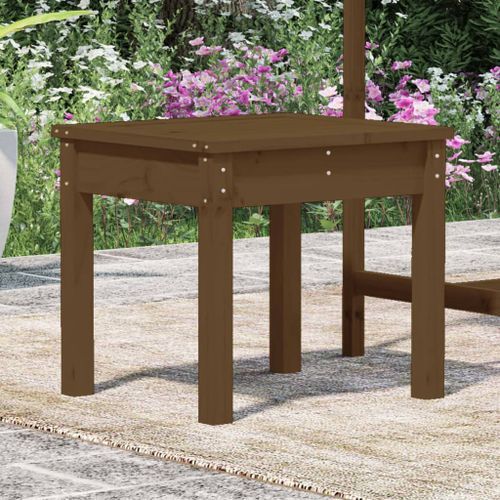 Banc de jardin marron miel 50x44x45 cm bois de pin massif - Photo n°3; ?>