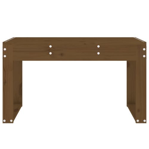 Banc de jardin marron miel 80x38x45 cm bois de pin massif - Photo n°3; ?>