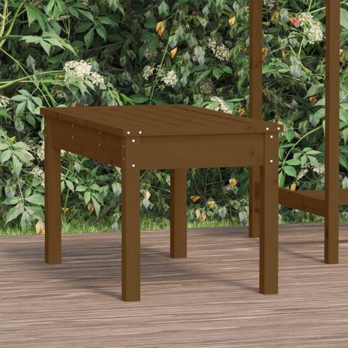 Banc de jardin marron miel 80x44x45 cm bois de pin massif - Photo n°2; ?>