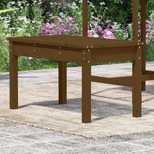 Banc de jardin marron miel 80x44x45 cm bois de pin massif - Photo n°3; ?>