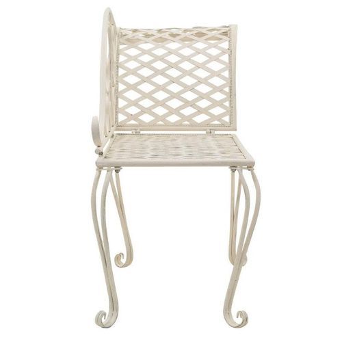 Banc de jardin métal antique blanc Break 128 cm - Photo n°2; ?>