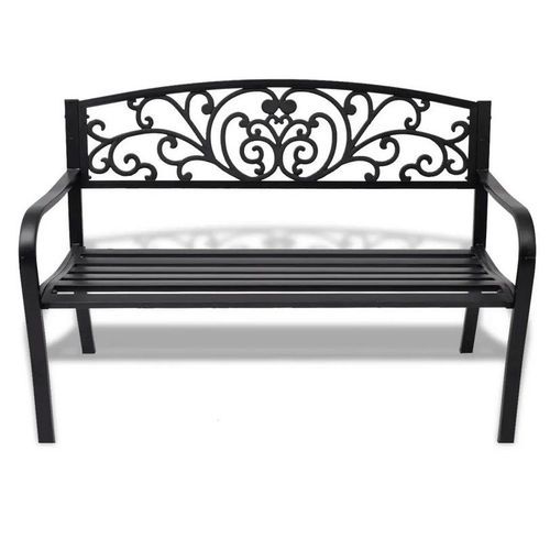 Banc de jardin métal noir Troopa - Photo n°2; ?>