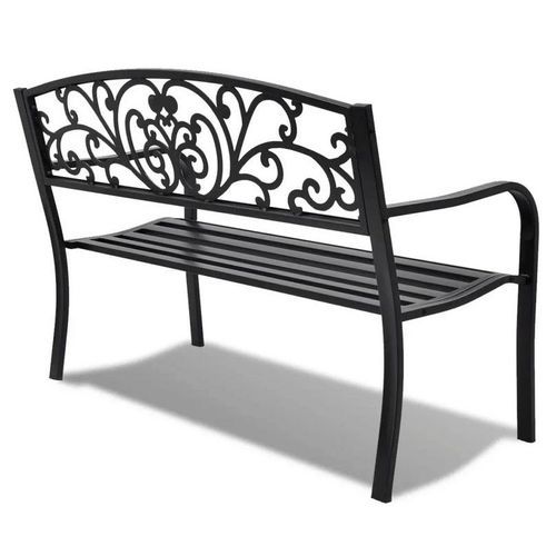 Banc de jardin métal noir Troopa - Photo n°3; ?>