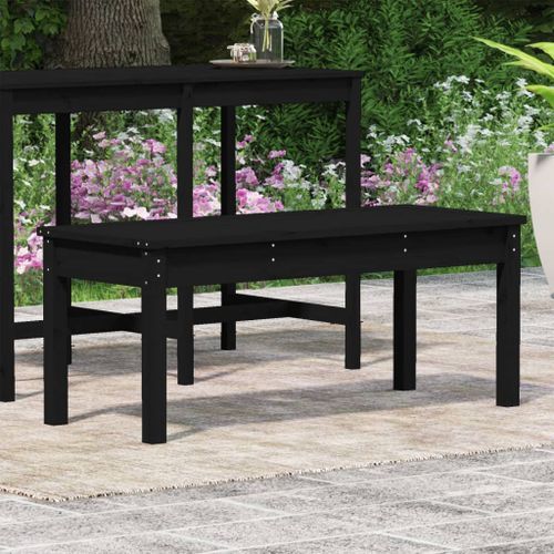 Banc de jardin noir 109x44x45 cm bois massif de pin - Photo n°3; ?>