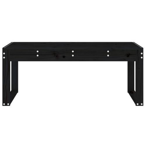 Banc de jardin noir 110x38x45 cm bois massif de pin - Photo n°3; ?>