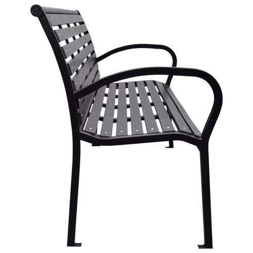 Banc de jardin Noir 116 cm Acier et WPC - Photo n°3; ?>