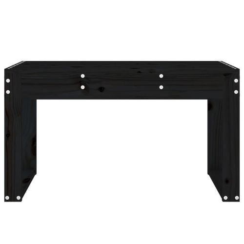 Banc de jardin noir 80x38x45 cm bois massif de pin - Photo n°3; ?>