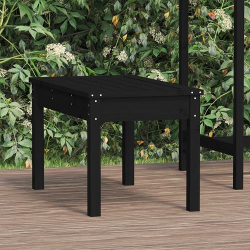 Banc de jardin noir 80x44x45 cm bois massif de pin - Photo n°2; ?>