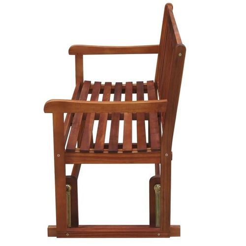 Banc de jardin oscillant acacia massif foncé Sikash - Photo n°2; ?>