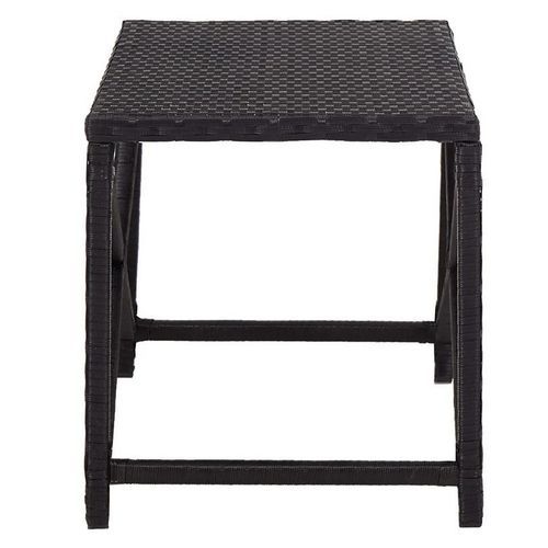 Banc de jardin résine tressée noire Adgi 80 cm - Photo n°3; ?>