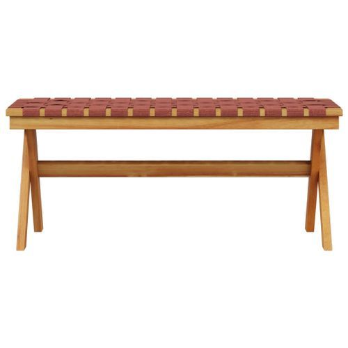 Banc de jardin rouge bois massif d'acacia et tissu - Photo n°3; ?>