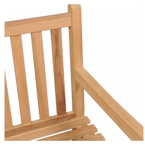 Banc de jardin teck massif clair Alida 120 cm - Photo n°2; ?>