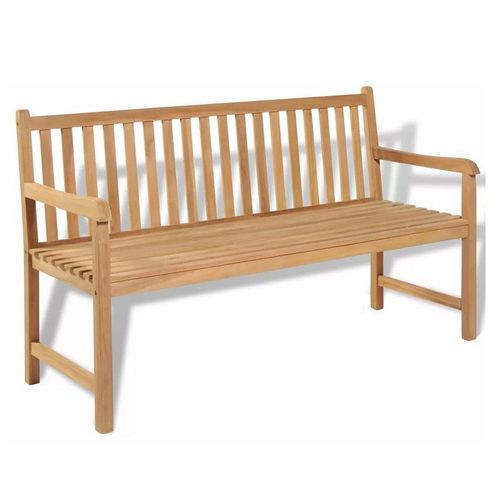 Banc de jardin teck massif clair Alida 150 cm - Photo n°2; ?>
