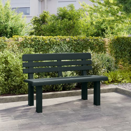 Banc de jardin vert 110x52x71 cm polypropylène - Photo n°3; ?>