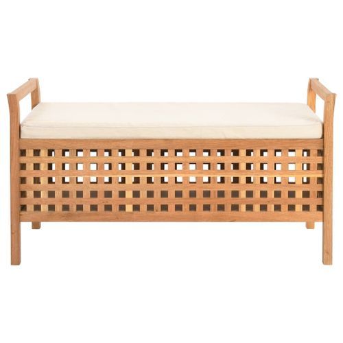 Banc de rangement 93x49x49 cm Bois de noyer massif - Photo n°2; ?>