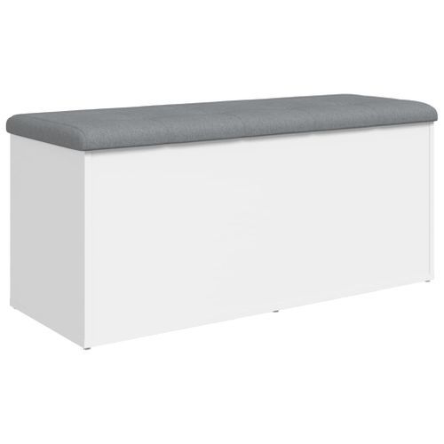 Banc de rangement blanc 102x42x45 cm bois d'ingénierie - Photo n°2; ?>