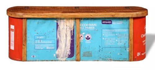 Banc de rangement bois massif recyclé Masay - Photo n°2; ?>