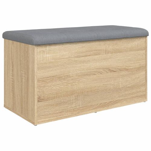 Banc de rangement chêne sonoma 82x42x45 cm bois d'ingénierie - Photo n°2; ?>