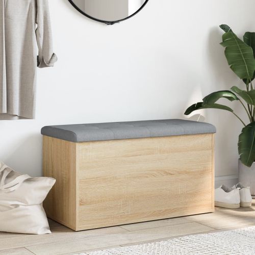 Banc de rangement chêne sonoma 82x42x45 cm bois d'ingénierie - Photo n°3; ?>