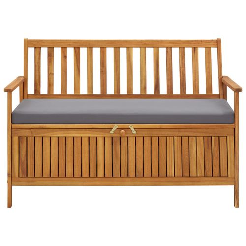 Banc de rangement de jardin 120 cm Bois d'acacia solide 2 - Photo n°2; ?>