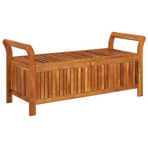 Banc de rangement de jardin avec coussin 126 cm Bois d'acacia - Photo n°3; ?>